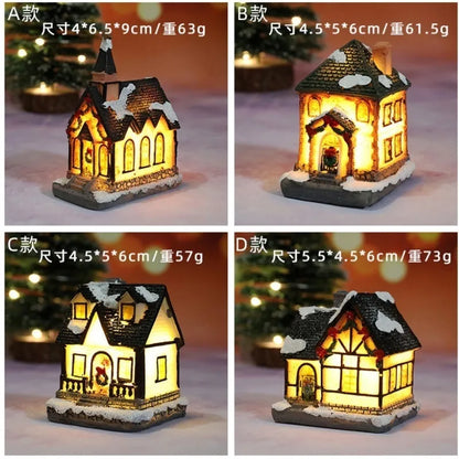 Tiny Christmas House Ornaments