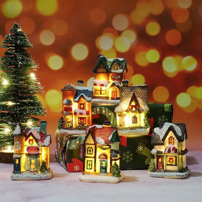 Tiny Christmas House Ornaments