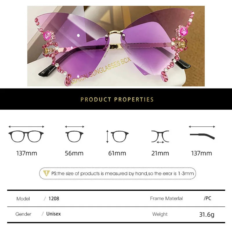 Luxury Butterfly Sun Glasses