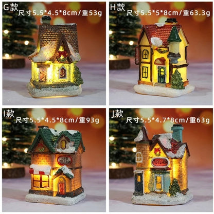 Tiny Christmas House Ornaments