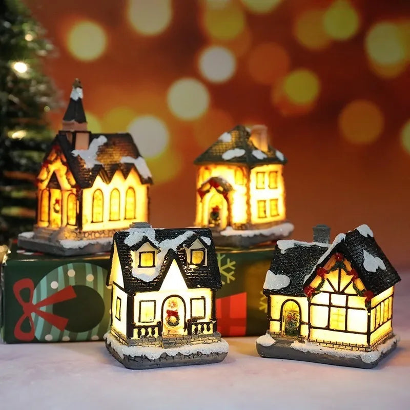 Tiny Christmas House Ornaments