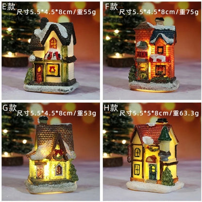 Tiny Christmas House Ornaments